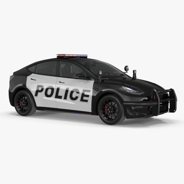 Police Car Tesla Model Y Lights On 3D model