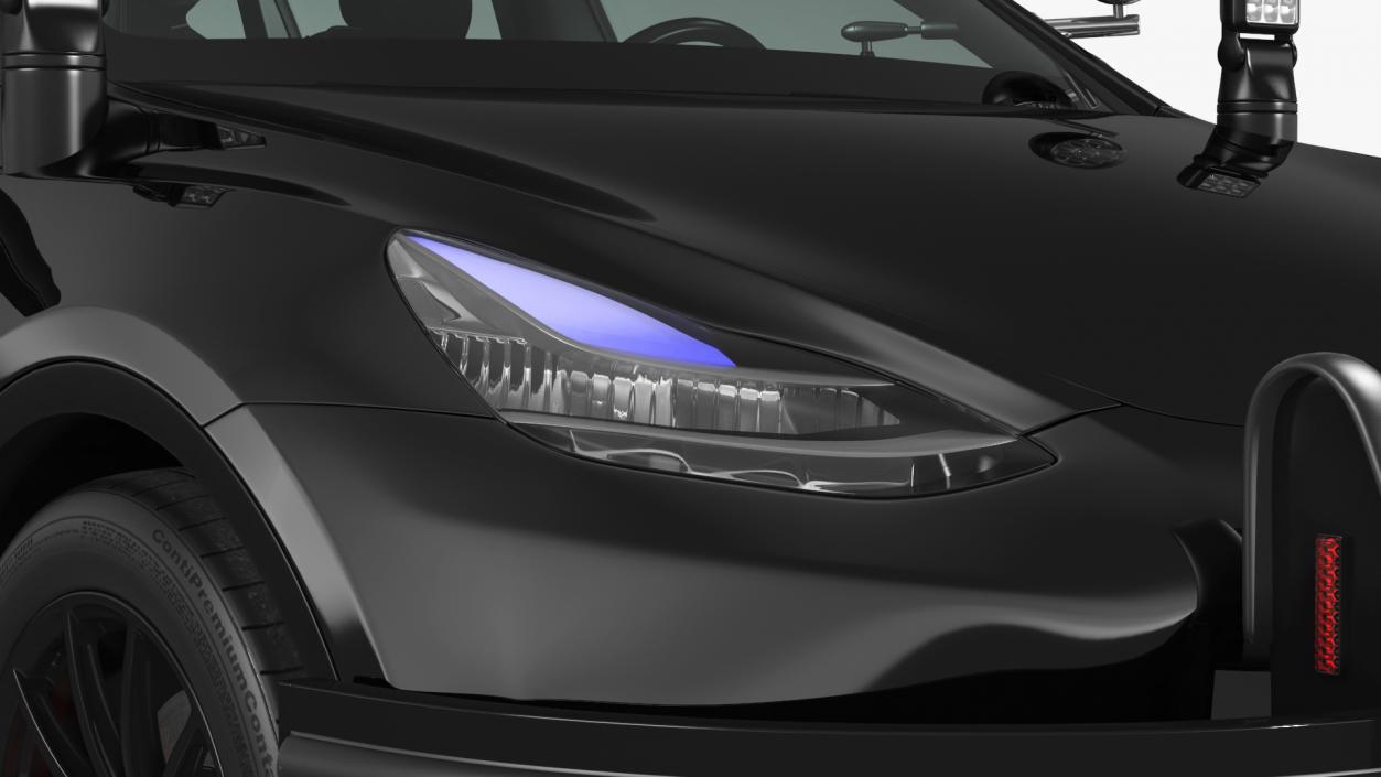 Police Car Tesla Model Y Lights On 3D model