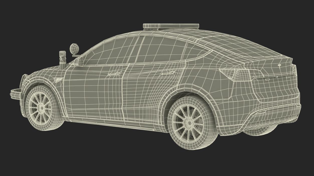 Police Car Tesla Model Y Lights On 3D model