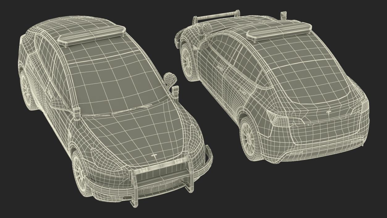 Police Car Tesla Model Y Lights On 3D model