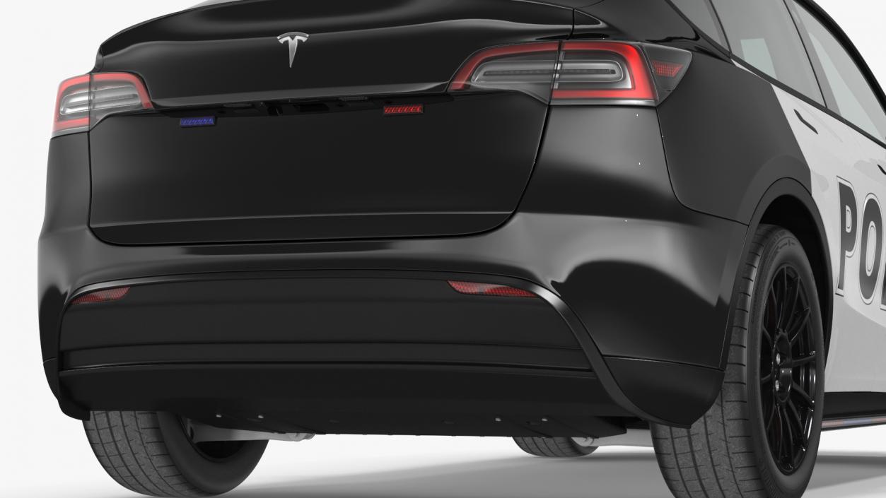 Police Car Tesla Model Y Lights On 3D model