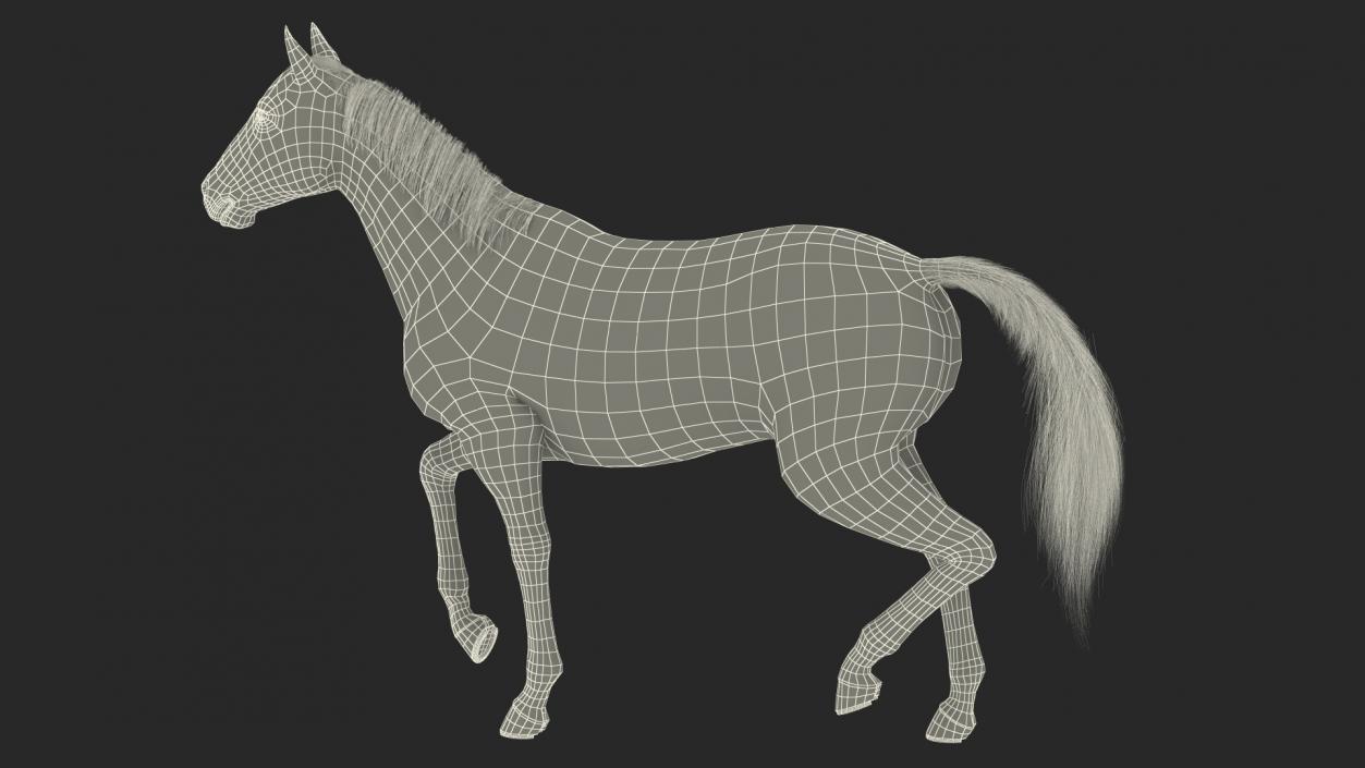 Pair Of Horses Pulling Wagon Fur 3D