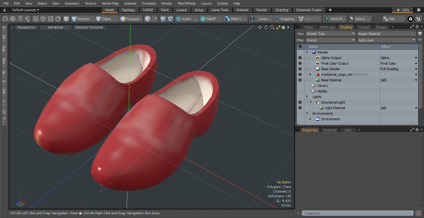 3D Red Dutch Clogs Shoes