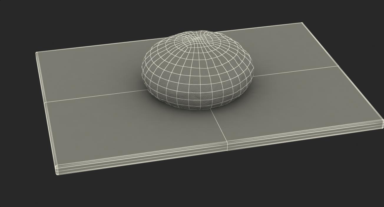 3D Dough on Wooden Board and Rolling Pin 3D Models Collection model