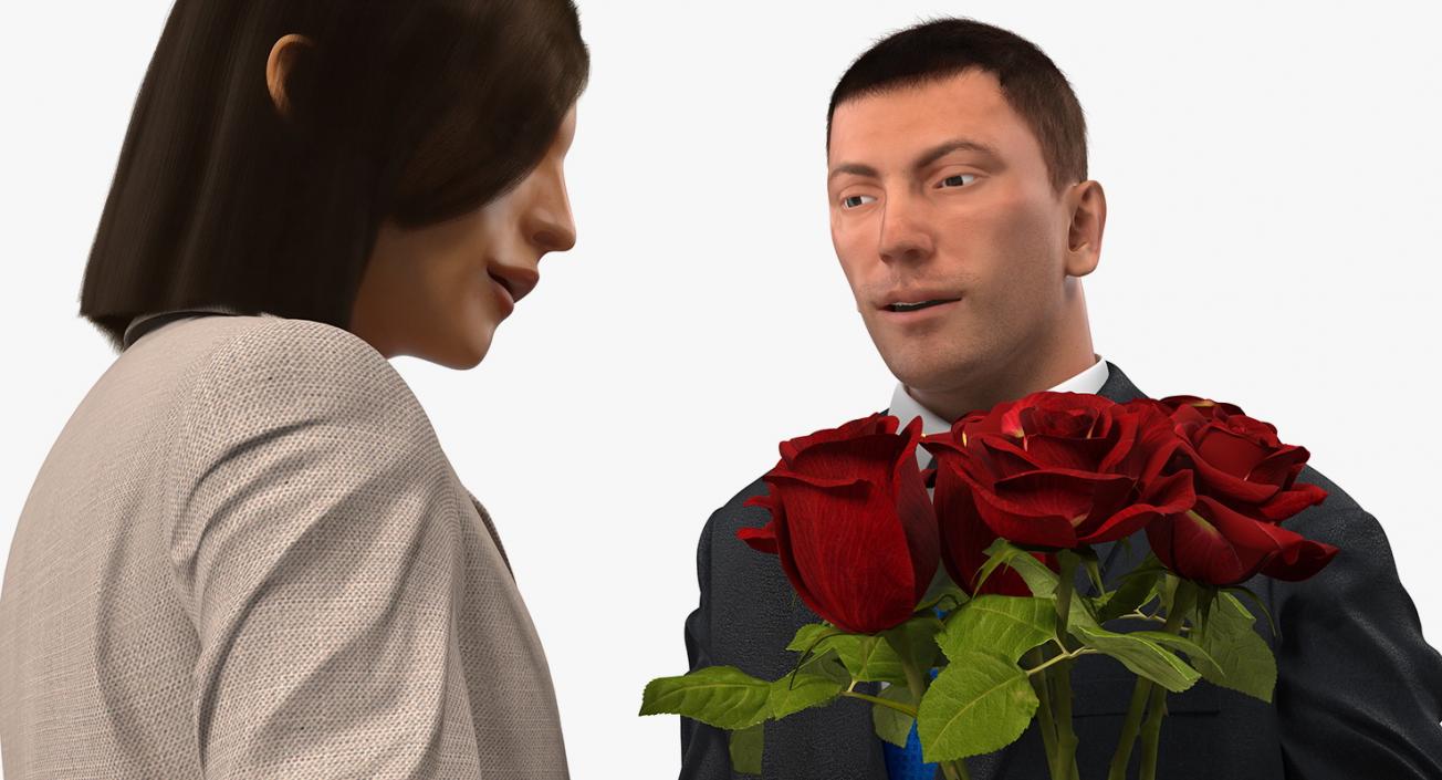 Couple With Flowers 3D model