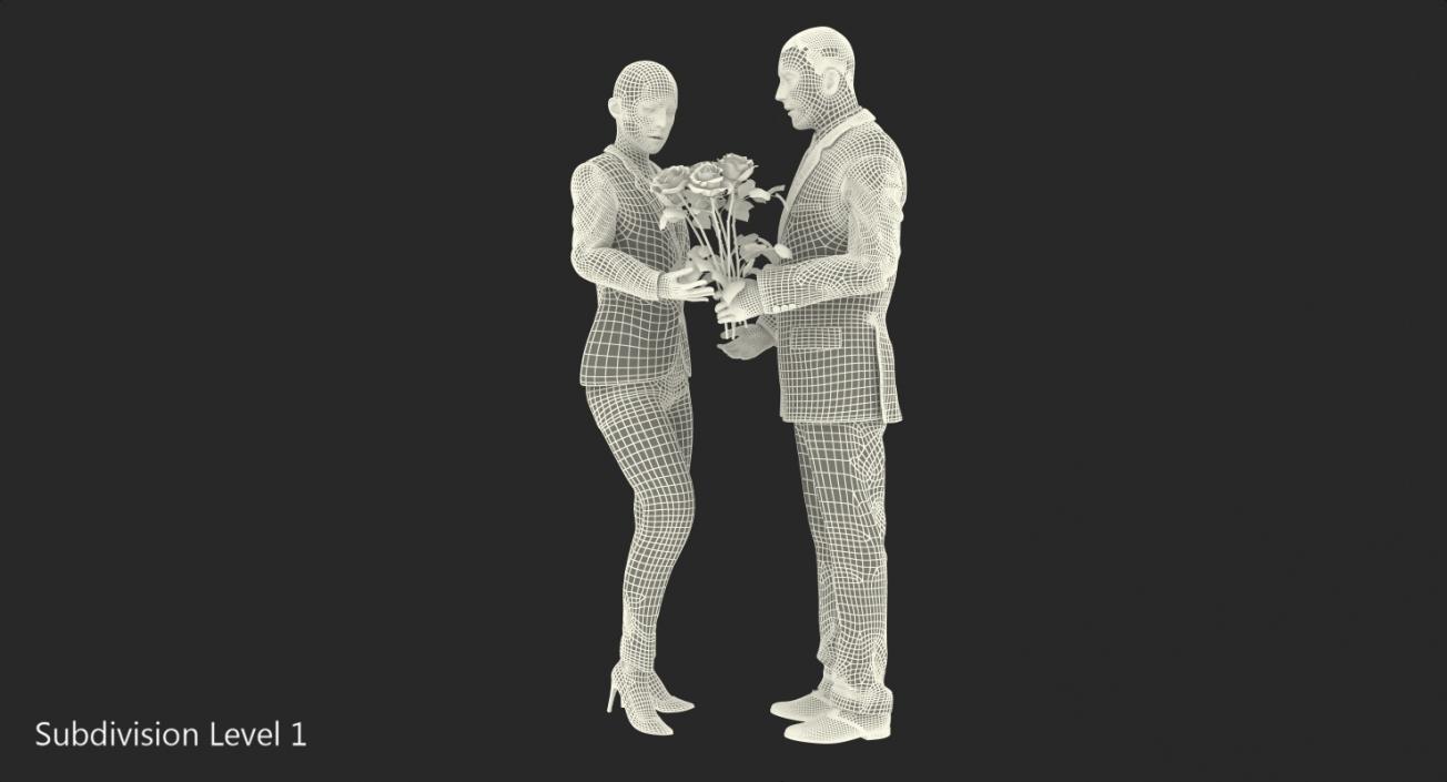 Couple With Flowers 3D model