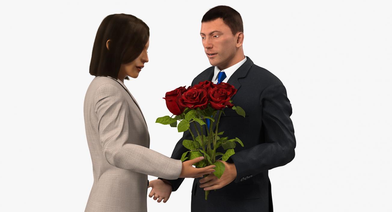 Couple With Flowers 3D model