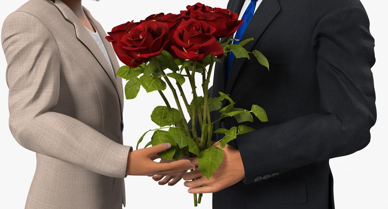 Couple With Flowers 3D model