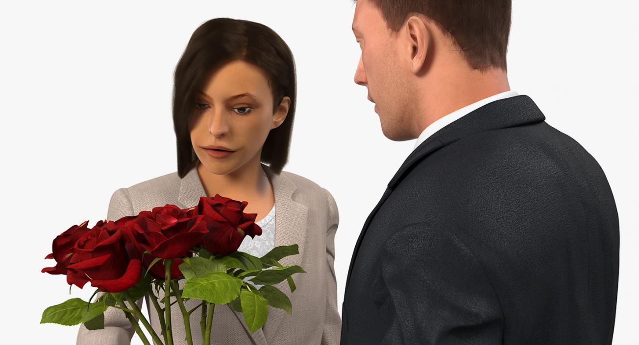 Couple With Flowers 3D model