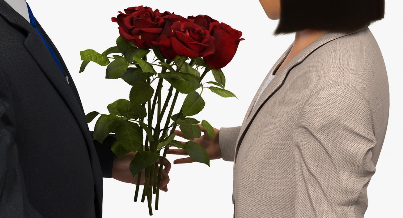 Couple With Flowers 3D model