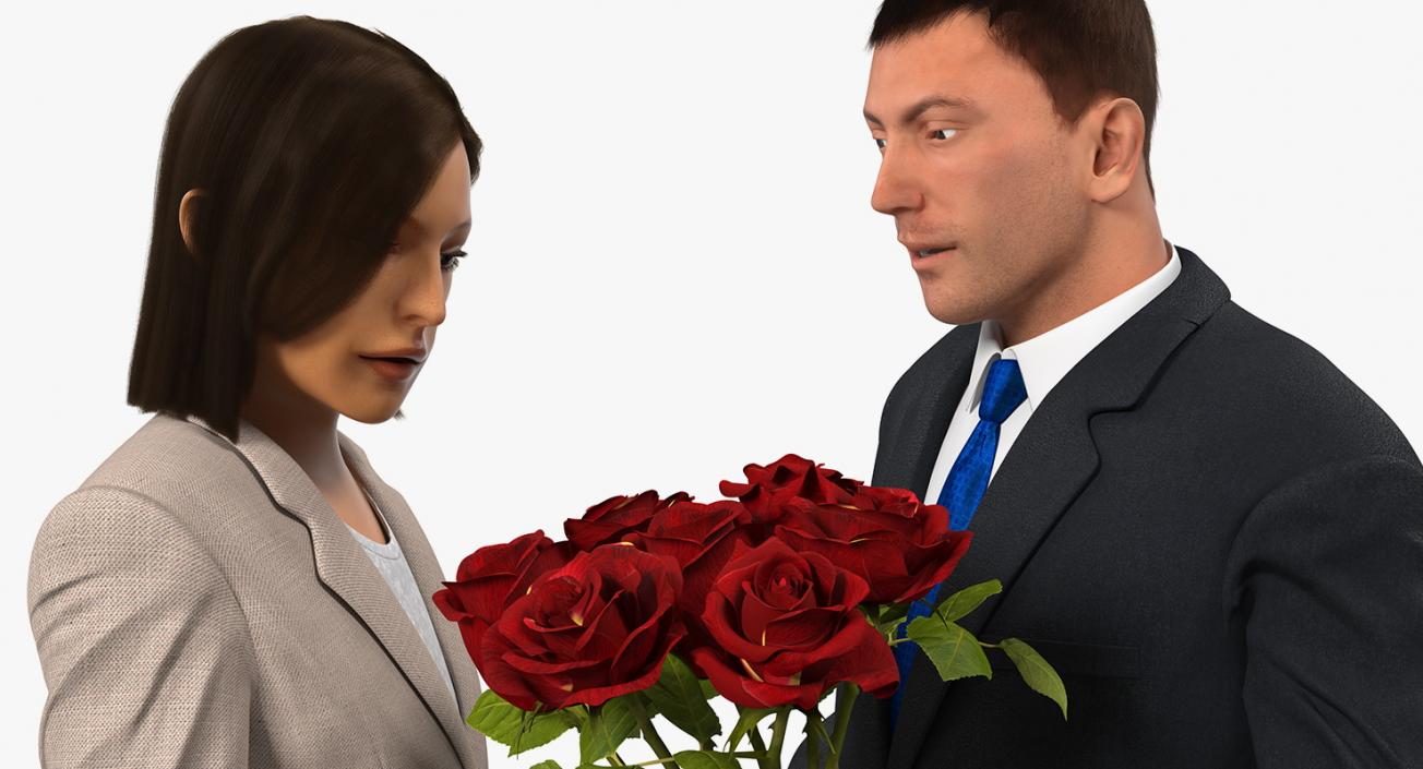 Couple With Flowers 3D model