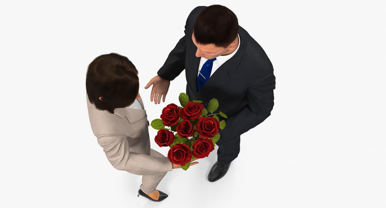 Couple With Flowers 3D model