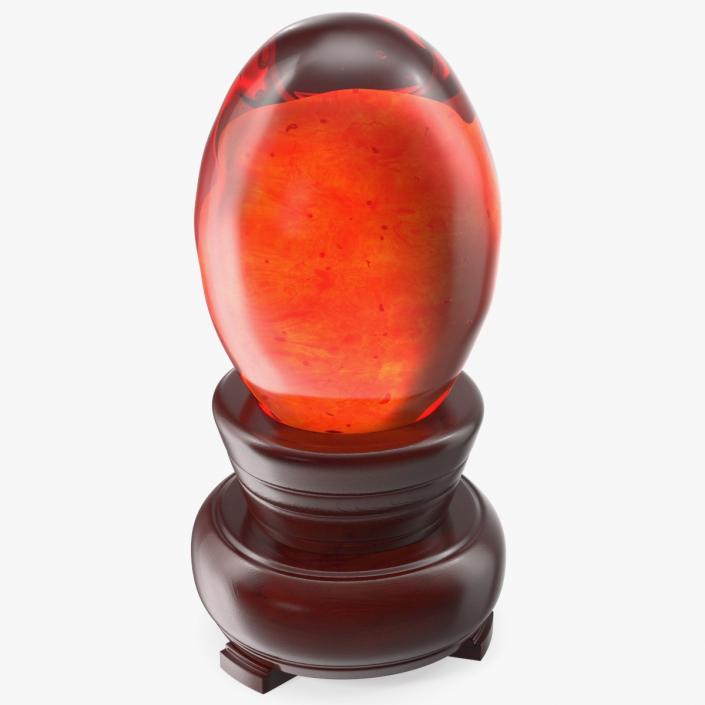 Amber Resin with Wooden Stand 3D model