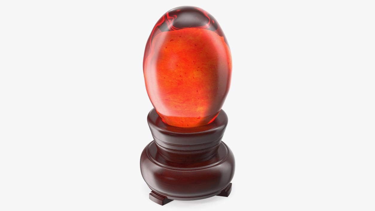 Amber Resin with Wooden Stand 3D model