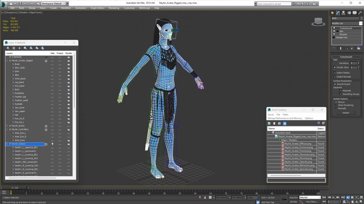 3D model Neytiri Avatar Rigged for Maya