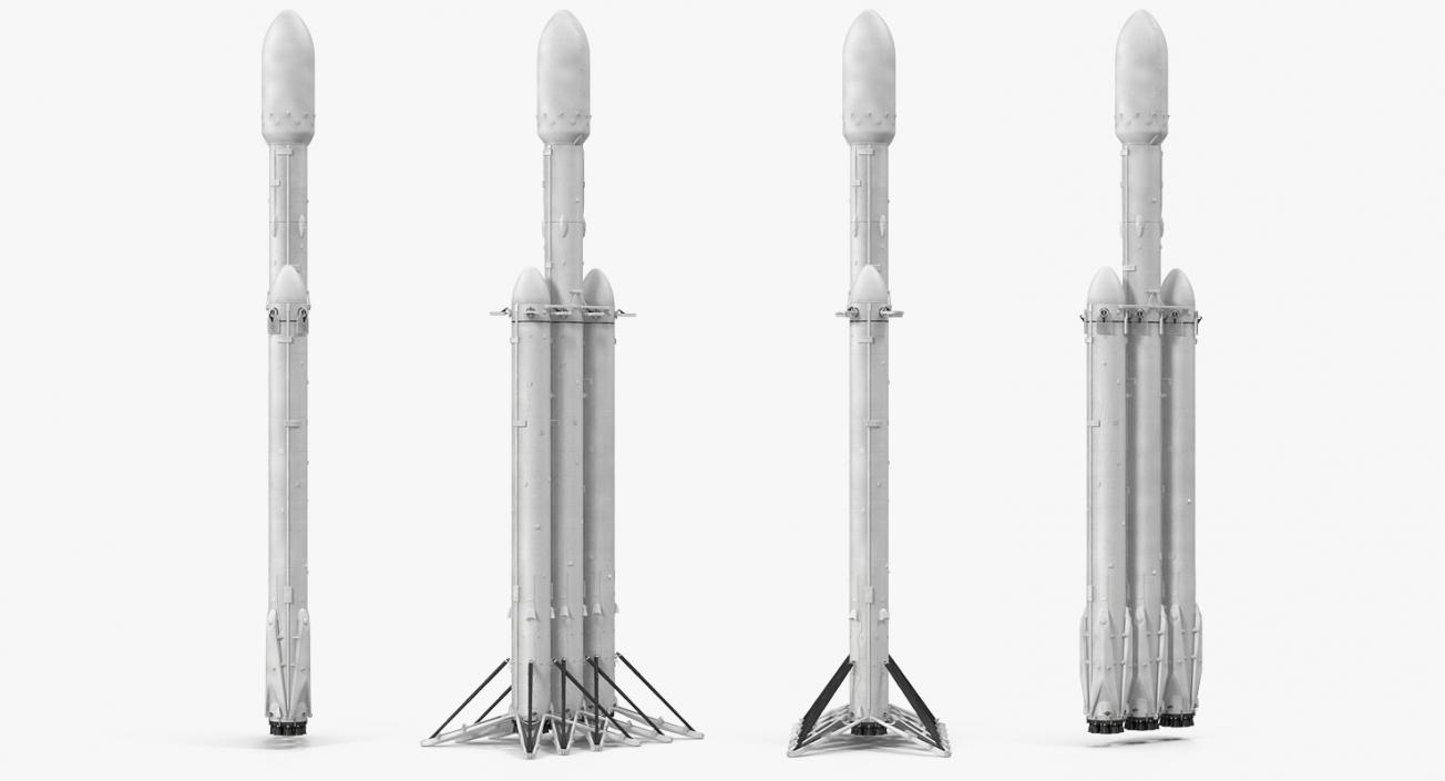 3D model Space Heavy Rocket Rigged