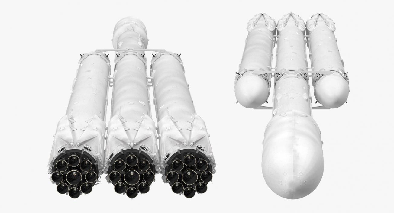 3D model Space Heavy Rocket Rigged