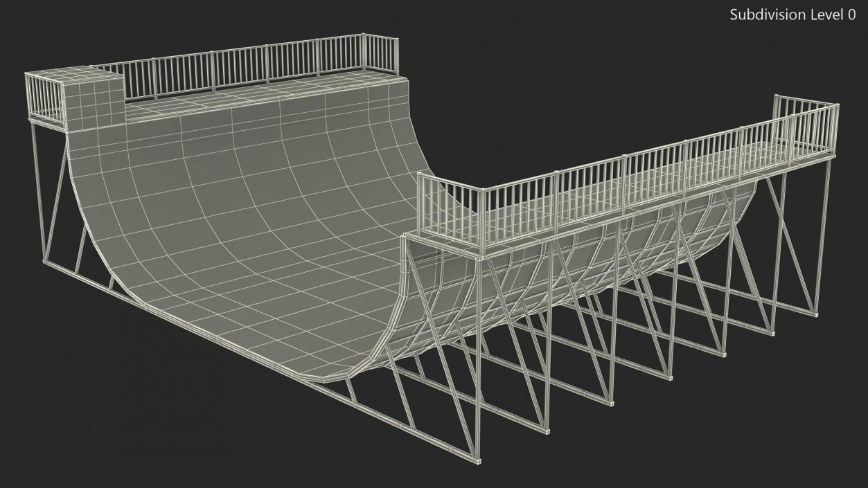 3D Action Sports Half Pipe model