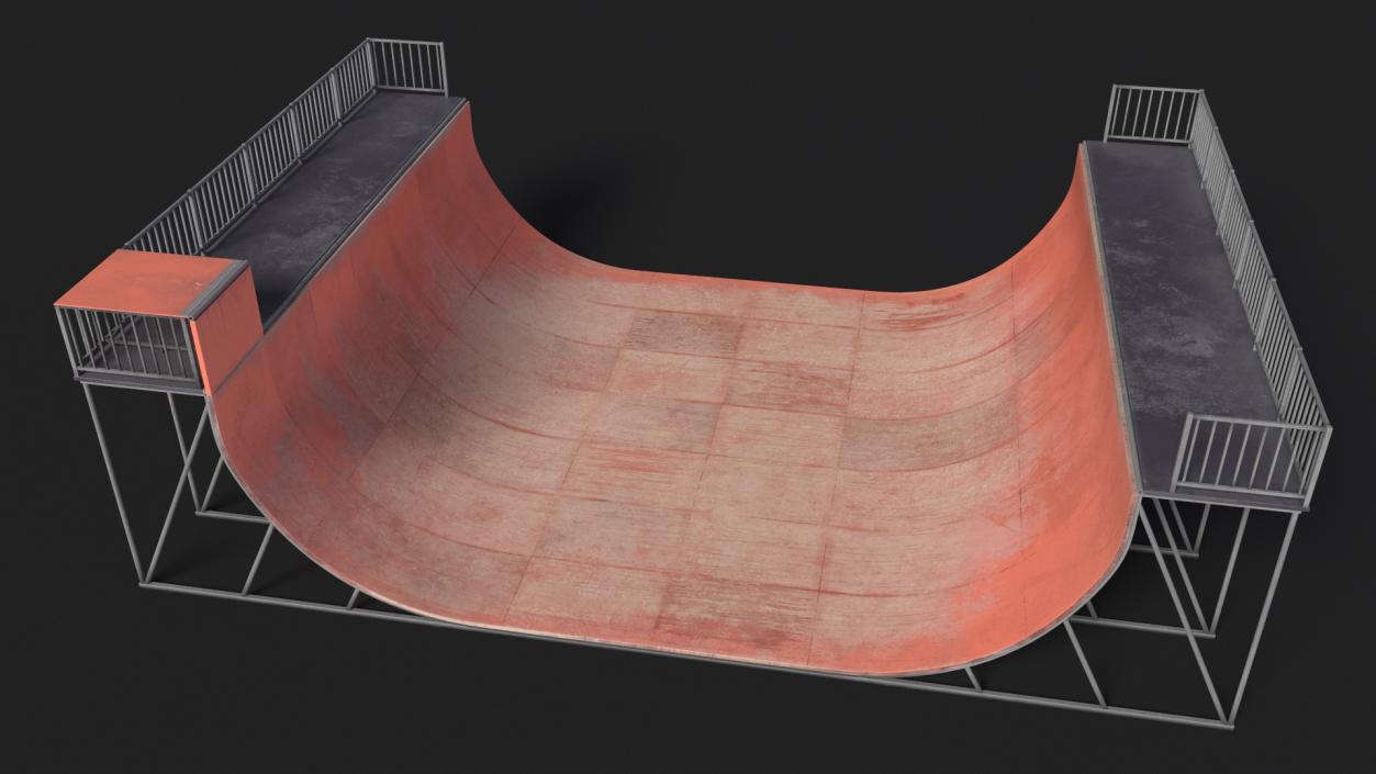 3D Action Sports Half Pipe model