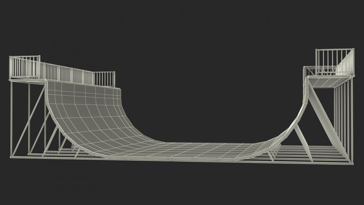 3D Action Sports Half Pipe model