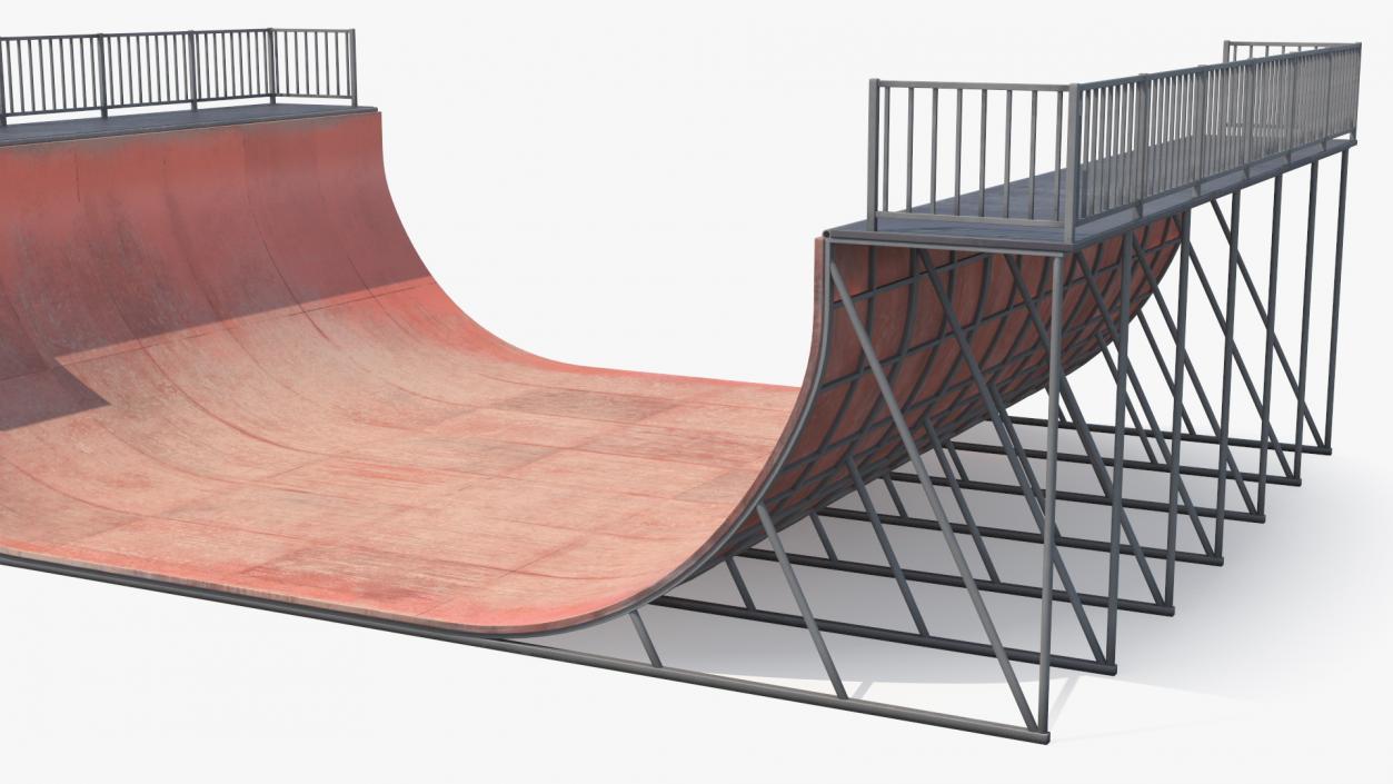 3D Action Sports Half Pipe model