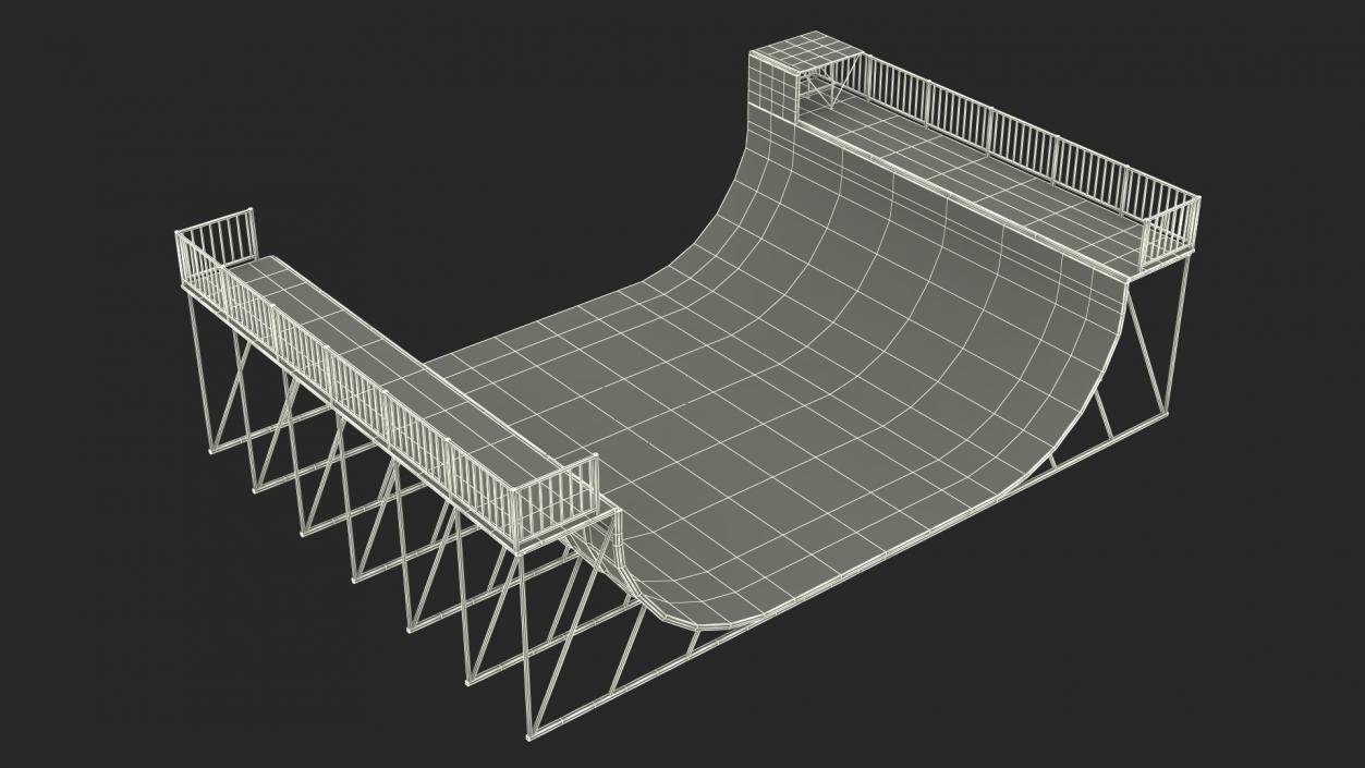 3D Action Sports Half Pipe model