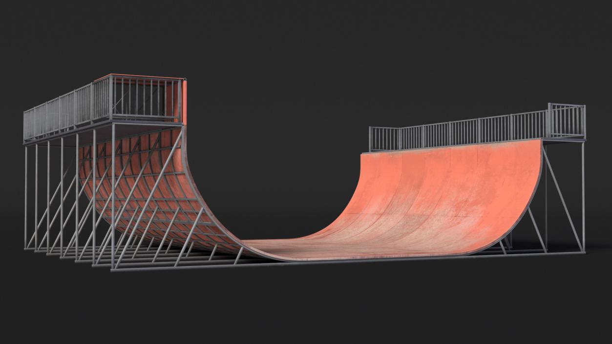 3D Action Sports Half Pipe model