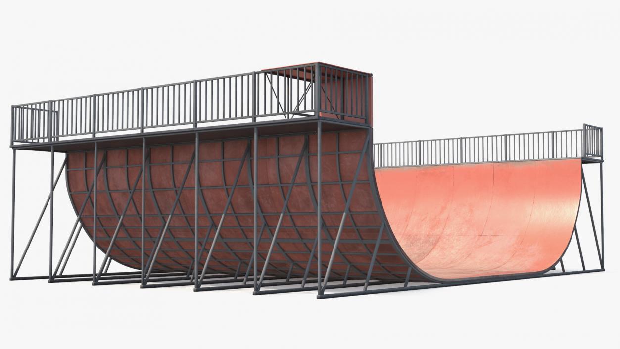 3D Action Sports Half Pipe model