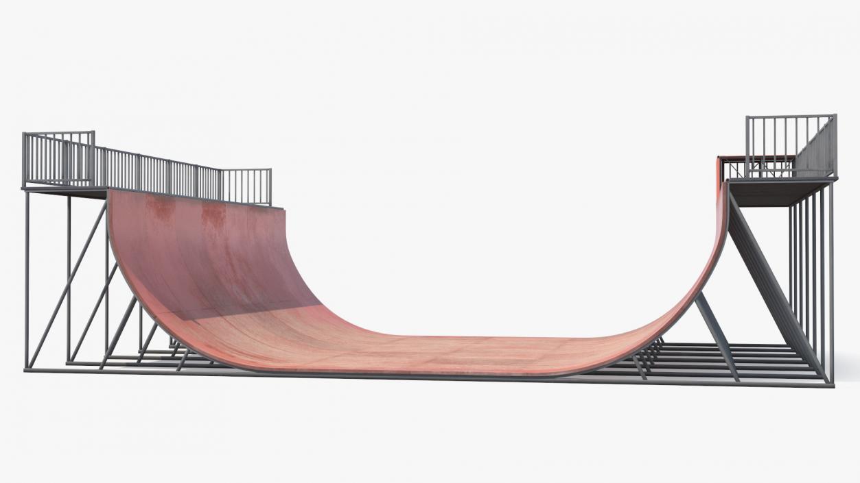 3D Action Sports Half Pipe model