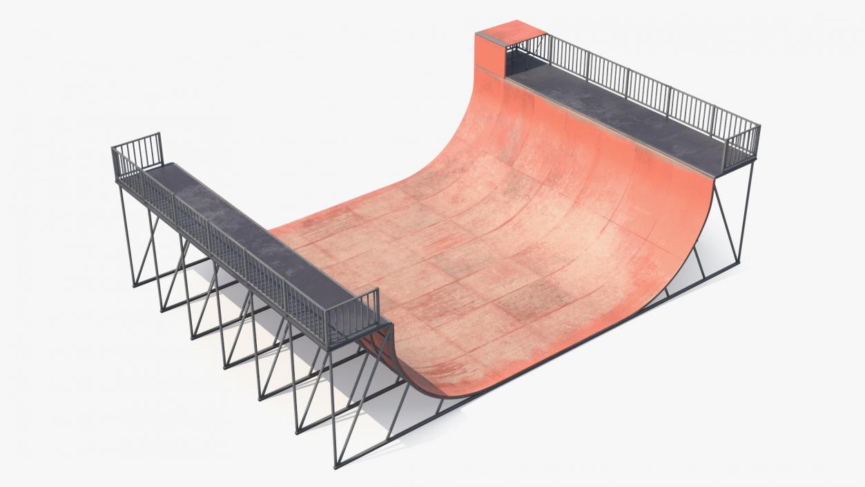 3D Action Sports Half Pipe model