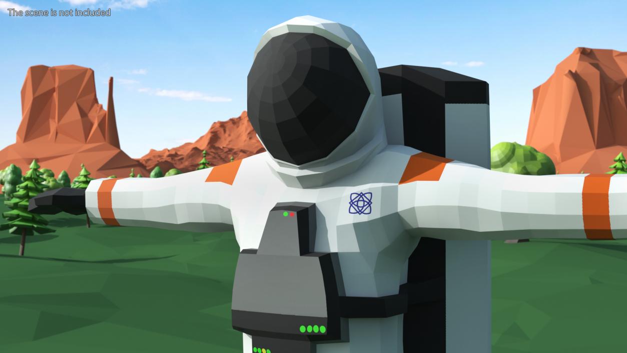 3D model Astronaut Low Poly Rigged