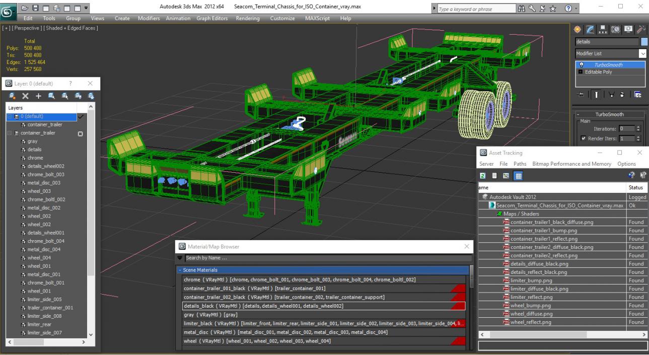 3D Seacom Terminal Chassis for ISO Container