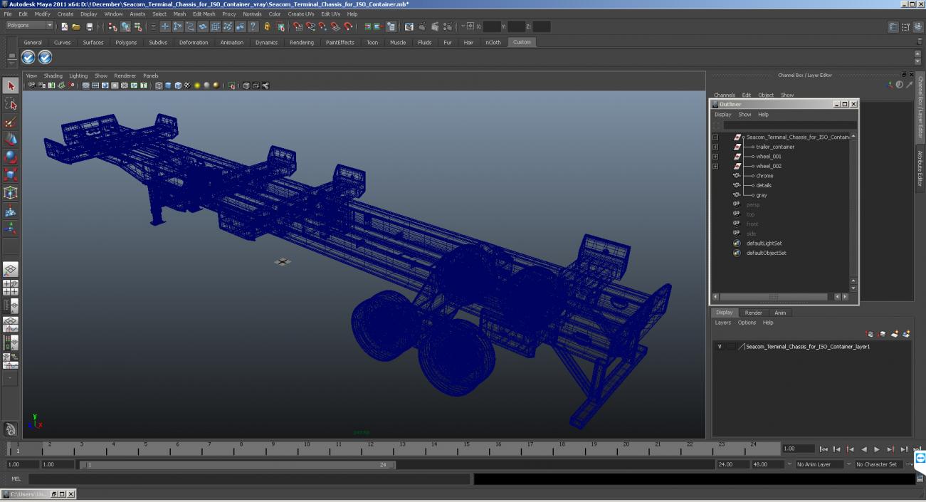 3D Seacom Terminal Chassis for ISO Container