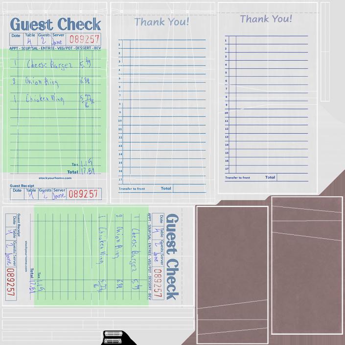 3D Guest Check Book