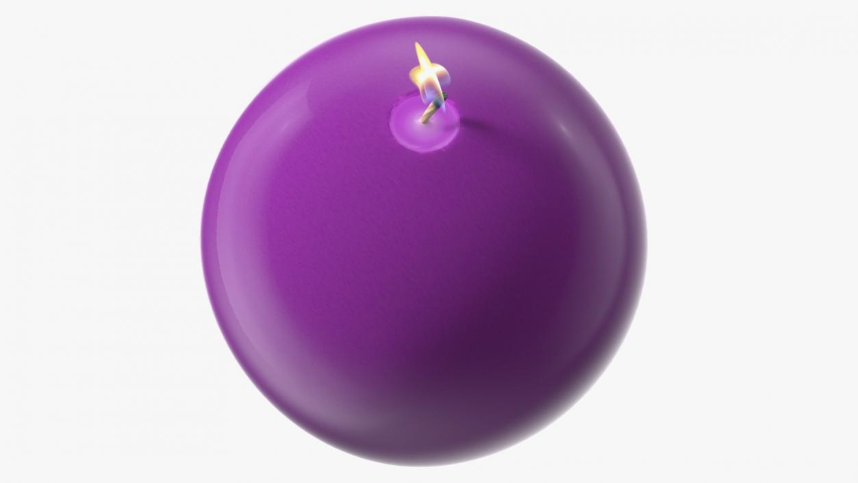 3D model Lit Altar Candle Sphere Purple