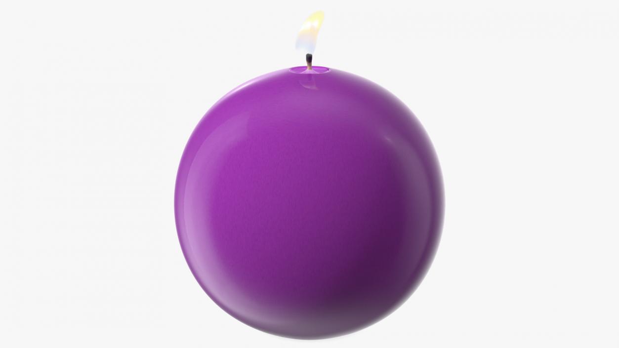 3D model Lit Altar Candle Sphere Purple