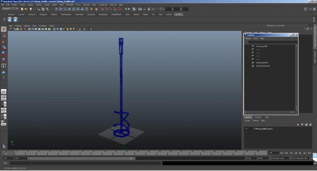 3D Mixing Paddle model