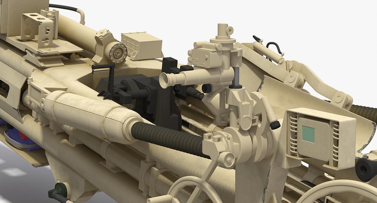 Battle Position Howitzer M777 155mm Desert 3D