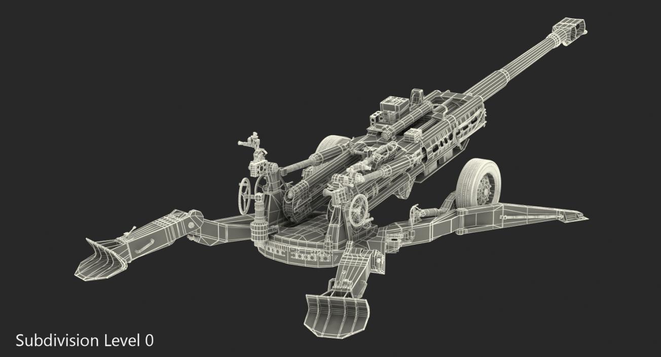 Battle Position Howitzer M777 155mm Desert 3D