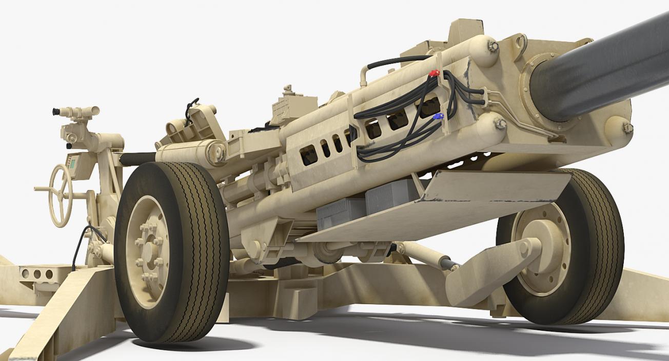 Battle Position Howitzer M777 155mm Desert 3D