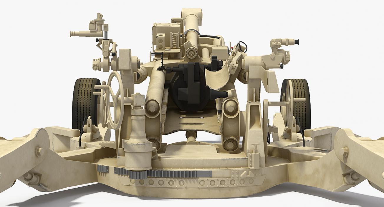 Battle Position Howitzer M777 155mm Desert 3D