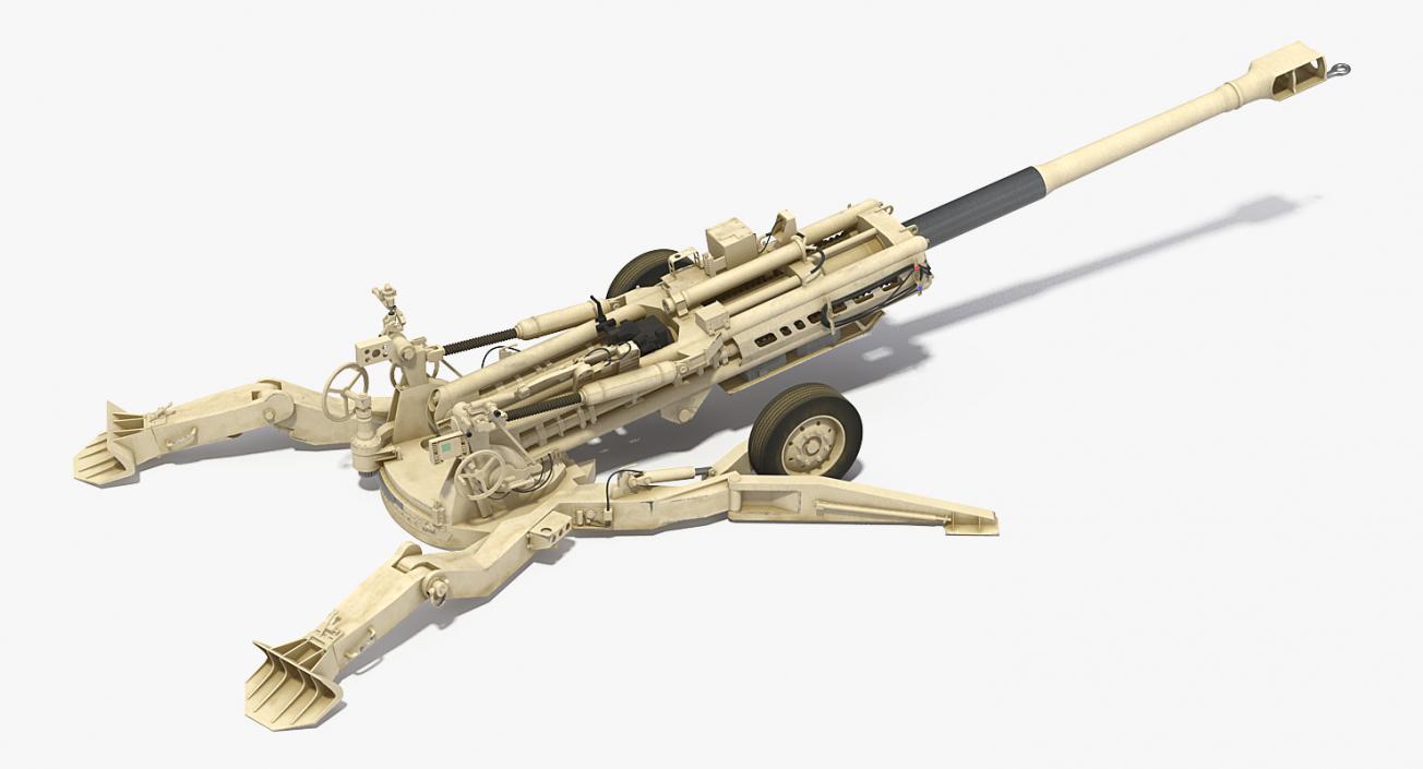 Battle Position Howitzer M777 155mm Desert 3D