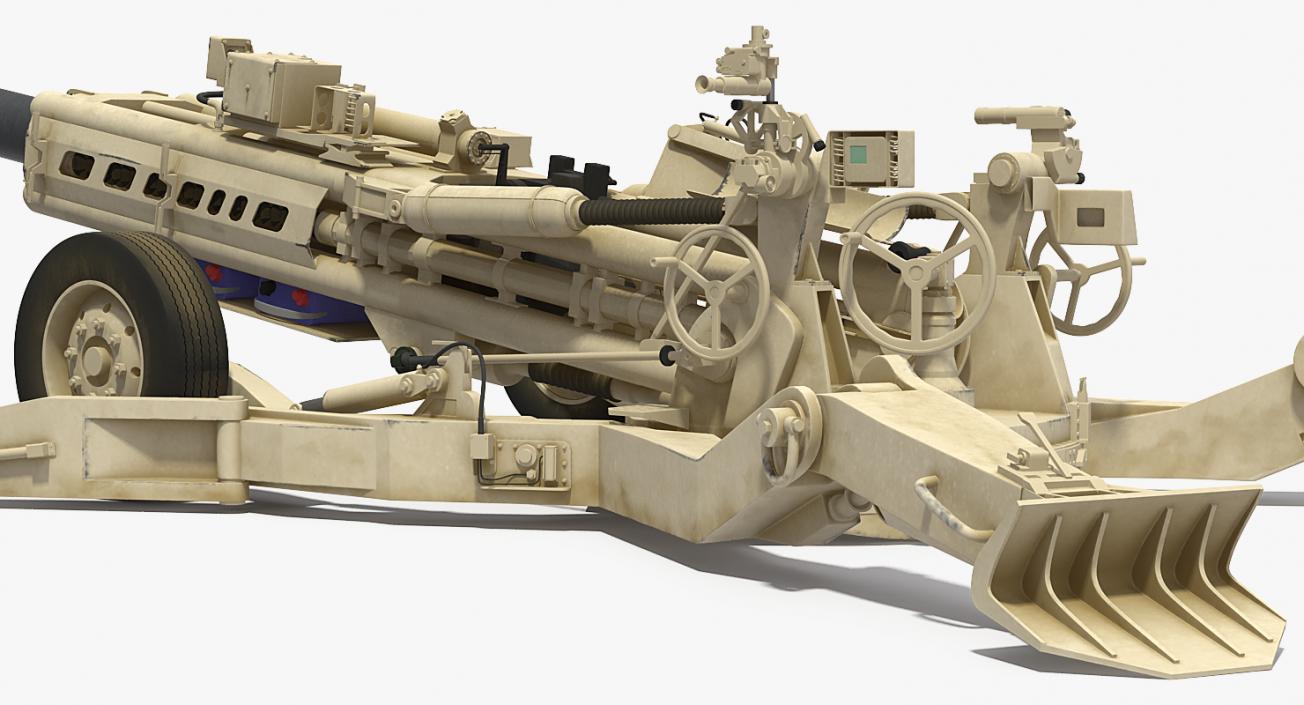 Battle Position Howitzer M777 155mm Desert 3D