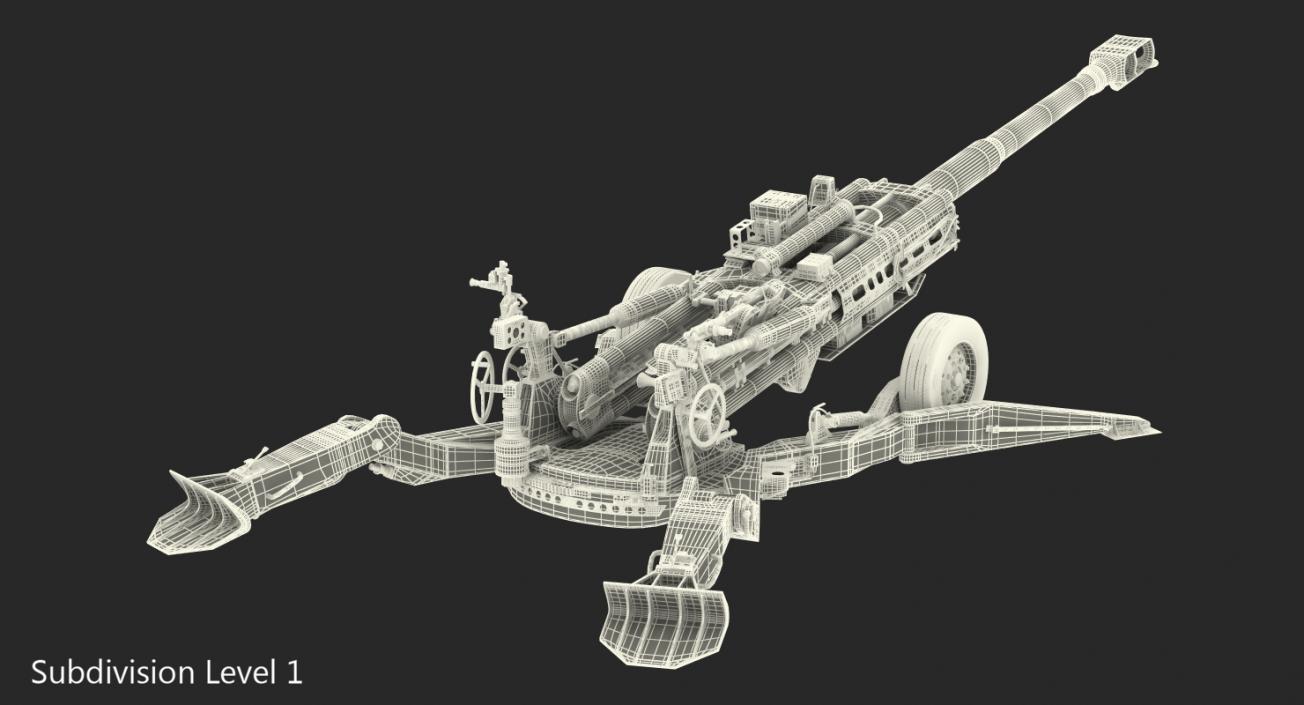 Battle Position Howitzer M777 155mm Desert 3D