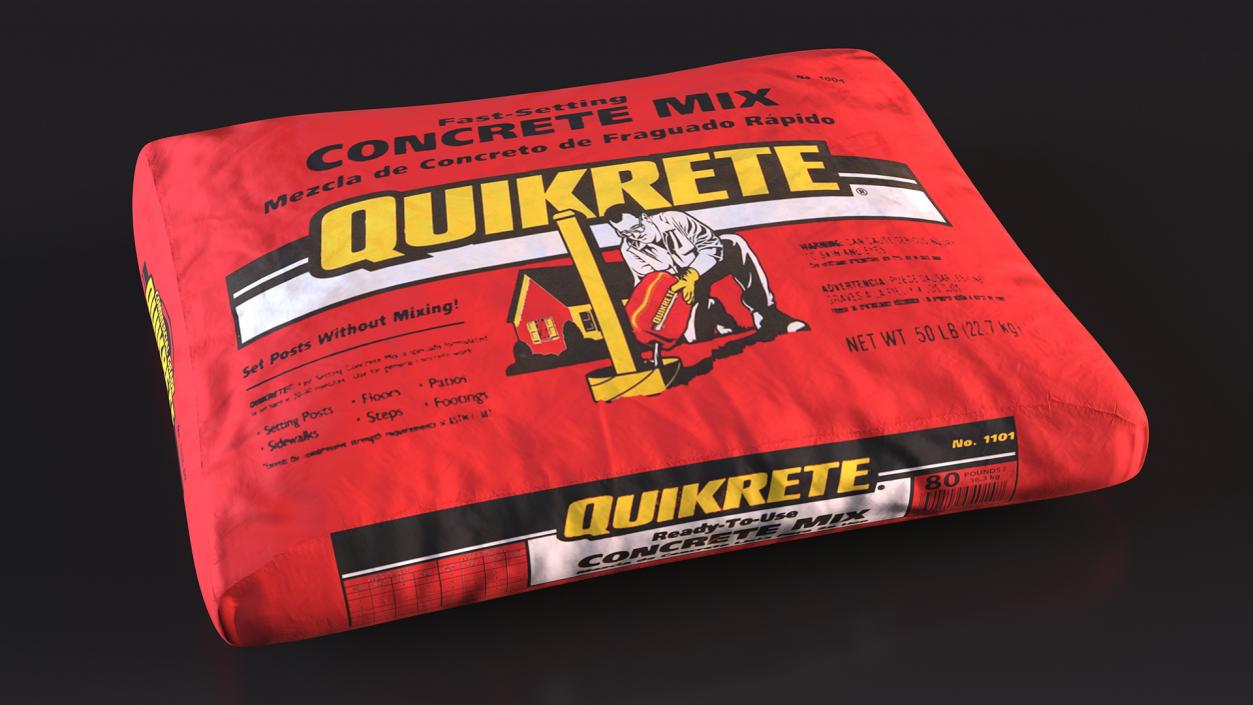 Lying Cement Packaging 50 Lb Red 3D