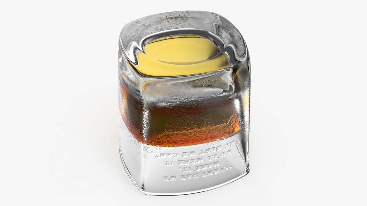 Jack Daniels Misted Rocks Glass With Whiskey 3D model