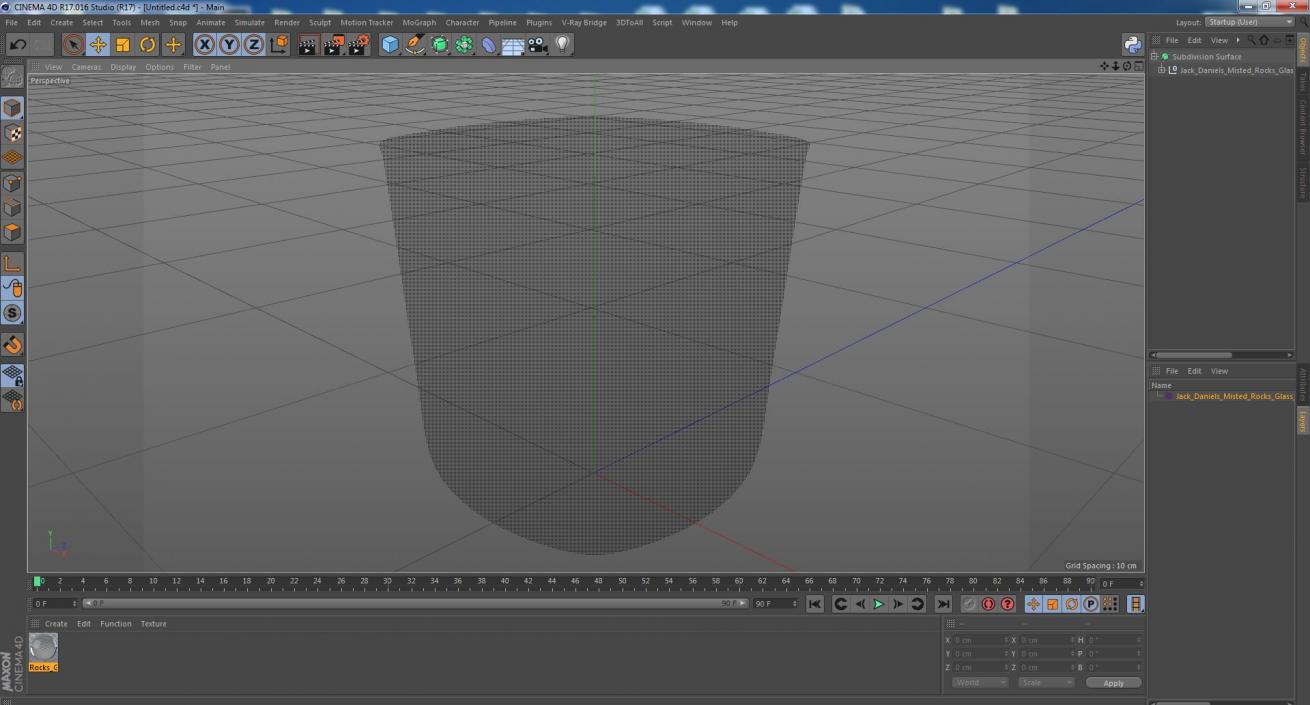 Jack Daniels Misted Rocks Glass With Whiskey 3D model