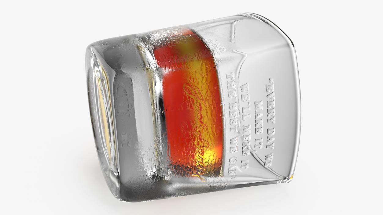 Jack Daniels Misted Rocks Glass With Whiskey 3D model