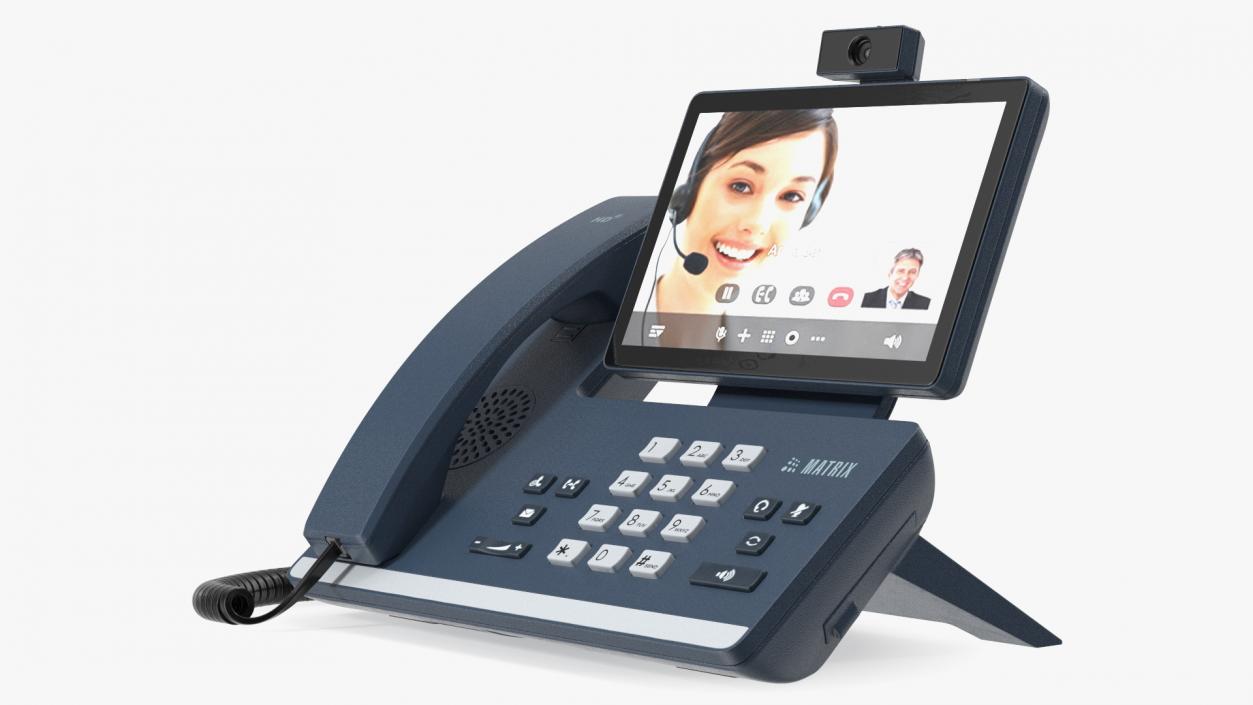 Smart Video IP Phone Matrix Blue Lights On 2 3D model