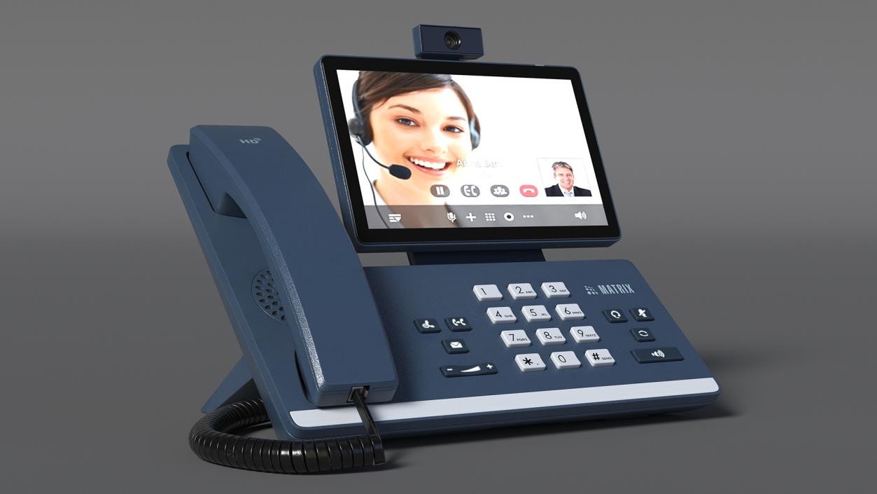 Smart Video IP Phone Matrix Blue Lights On 2 3D model